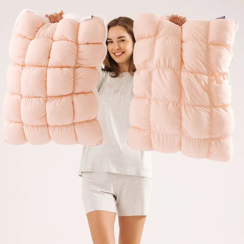 Mellow Puff Pillow | Soft Quilted Cloud-Like Bed Pillow